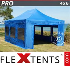 Market tent PRO 4x6 m Blue, incl. 8 sidewalls