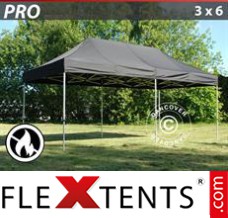 Market tent PRO 3x6 m Black, Flame retardant
