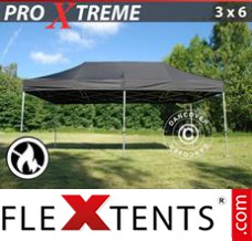 Market tent Xtreme 3x6 m Black, Flame retardant