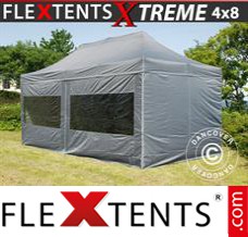 Market tent Xtreme 4x8 m Grey, incl. 6 sidewalls