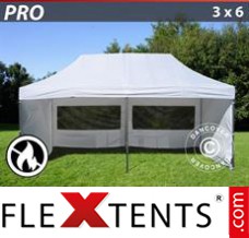 Market tent PRO 3x6 m White, Flame retardant, incl. 6 sidewalls