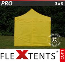 Market tent PRO 3x3 m Yellow, incl. 4 sidewalls