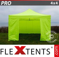 Market tent PRO 4x4 m Neon yellow/green, incl. 4 sidewalls