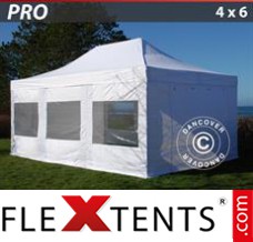 Market tent PRO 4x6 m White, incl. 8 sidewalls