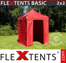 Market tent Basic, 2x2 m Red, incl. 4 sidewalls
