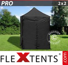 Market tent PRO 2x2 m Black, incl. 4 sidewalls