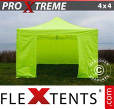 Market tent Xtreme 4x4 m Neon yellow/green, incl. 4 sidewalls