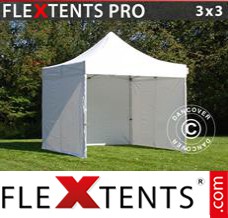 Market tent PRO 3x3 m White, incl. 4 sidewalls