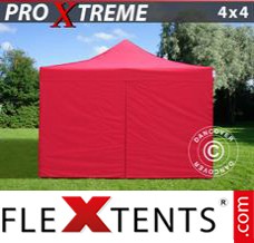 Market tent Xtreme 4x4 m Red, incl. 4 sidewalls