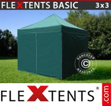 Market tent Basic, 3x3 m Green, incl. 4 sidewalls