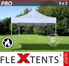 Market tent PRO 3x3 m White, Flame retardant