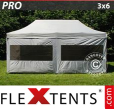 Market tent PRO 3x6 m silver, incl. 6 sidewalls