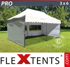 Market tent PRO "Wave" 3x6 m White, incl. 6 sidewalls