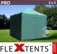 Market tent PRO 3x3 m Green, incl. 4 sidewalls