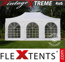Market tent Xtreme Vintage Style 4x6 m White, incl. 8 sidewalls
