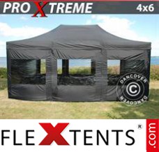 Market tent Xtreme 4x6 m Black, incl. 8 sidewalls