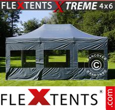 Market tent Xtreme 4x6 m Grey, incl. 8 sidewalls