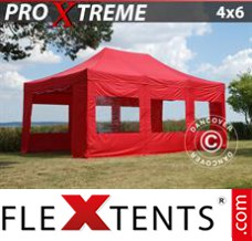 Market tent Xtreme 4x6 m Red, incl. 8 sidewalls