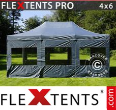 Market tent PRO 4x6 m Grey, incl. 8 sidewalls