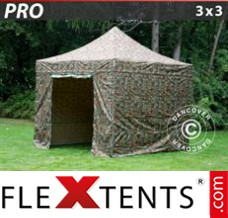 Market tent PRO 3x3 m Camouflage/Military, incl. 4 sidewalls
