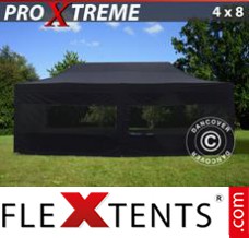 Market tent Xtreme 4x8 m Black, incl. 6 sidewalls