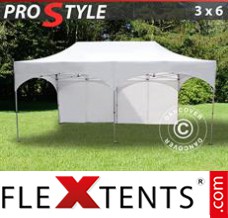 Market tent PRO "Arched" 3x6 m White, incl. 6 sidewalls
