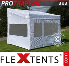 Market tent PRO Trapezo 3x3m White, incl. 4 sidewalls