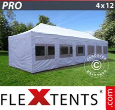 Market tent PRO 4x12 m White, incl. sidewalls