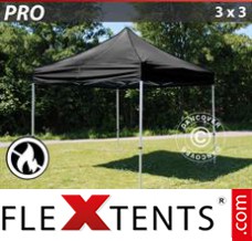 Market tent PRO 3x3 m Black, Flame retardant