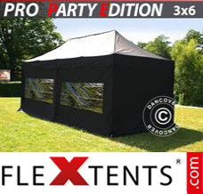 Market tent PRO 3x6 m Black, incl. 6 sidewalls