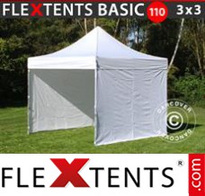 Market tent Basic 110, 3x3 m White, incl. 4 sidewalls