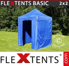 Market tent Basic, 2x2 m Blue, incl. 4 sidewalls