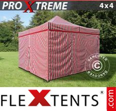 Market tent Xtreme 4x4 m Striped incl. 4 sidewalls