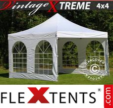 Market tent Xtreme Vintage Style 4x4 m White, incl. 4 sidewalls