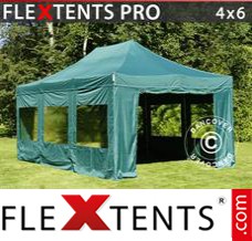 Market tent PRO 4x6 m Green, incl. 8 sidewalls