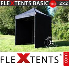 Market tent Basic 110, 2x2 m Black, incl. 4 sidewalls