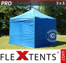 Market tent PRO 3x3 m Blue, incl. 4 sidewalls