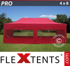 Market tent PRO 4x8 m Red, incl. 6 sidewalls