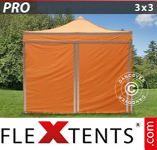 Market tent PRO Work tent 3x3 m Orange Reflective, incl. 4...