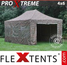 Market tent Xtreme 4x6 m Camouflage/Military, incl. 8 sidewalls