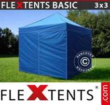 Market tent Basic, 3x3 m Blue, incl. 4 sidewalls