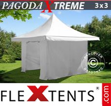Market tent Pagoda Xtreme 3x3 m / (4x4 m) White, incl. 4 sidewalls