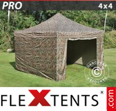 Market tent PRO 4x4 m Camouflage/Military, incl. 4 sidewalls