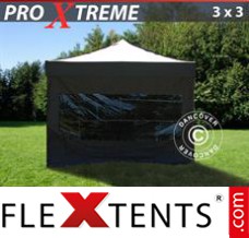 Market tent Xtreme 3x3 m Black, incl. 4 sidewalls
