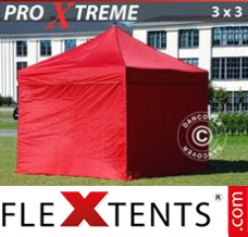 Market tent Xtreme 3x3 m Red, incl. 4 sidewalls