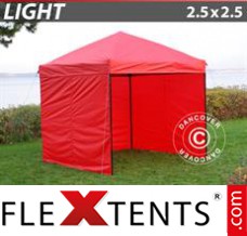 Market tent Light 2.5x2.5 m Red, incl. 4 sidewalls