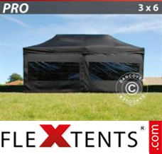 Market tent PRO 3x6 m Black, incl. 6 sidewalls