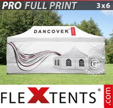 Market tent PRO with full digital print, 3x6 m, incl. 4 sidewalls