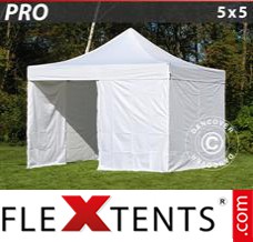 Market tent PRO 5x5 m White, incl. 4 sidewalls