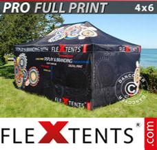Market tent PRO with full digital print, 4x6 m, incl. 4 sidewalls